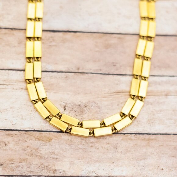 52 inch, Vintage Chain Links Gold Tone Long Chain Necklace by Monet - X23 - Picture 1 of 3